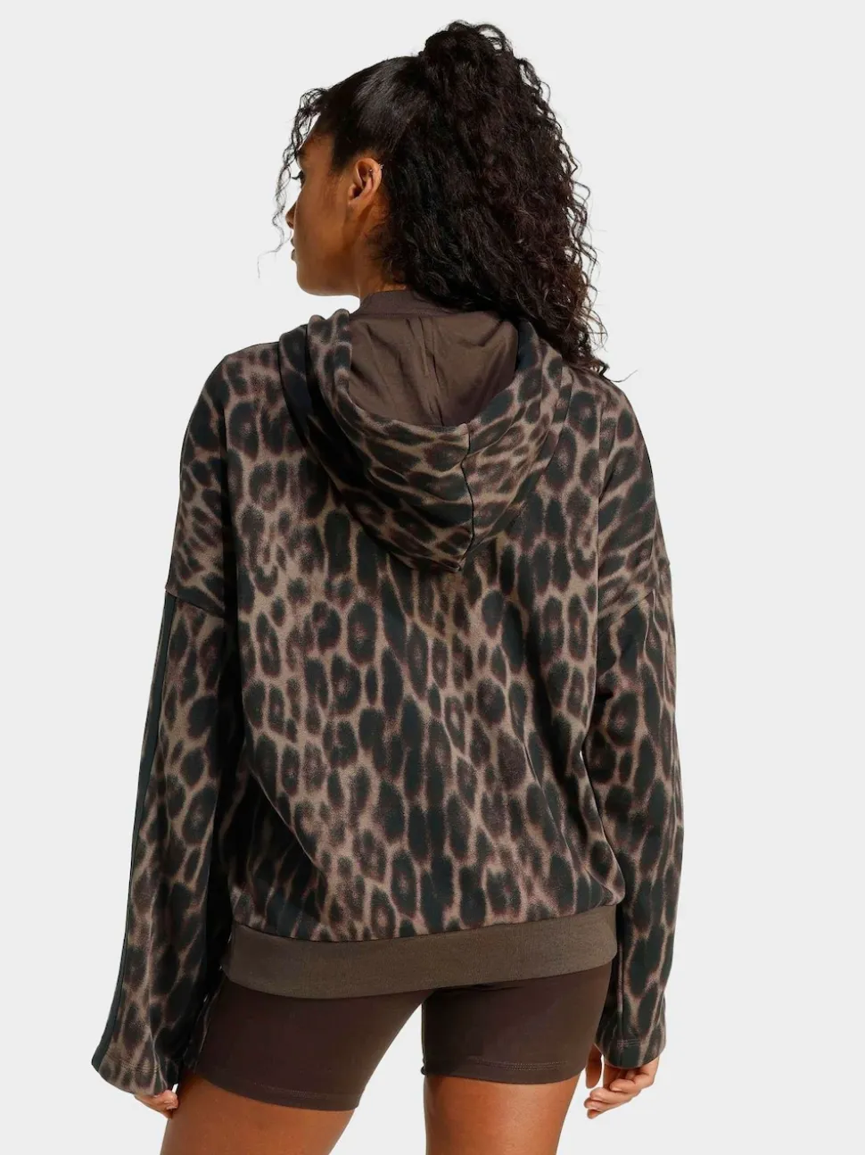 adidas Animal Seasonal Essentials Leopard Print French Terry Hoodie With 3-Stripes