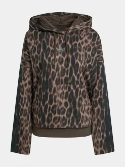 adidas Animal Seasonal Essentials Leopard Print French Terry Hoodie With 3-Stripes