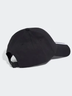 adidas Black 3 Stripe 100% Cotton Baseball Cap