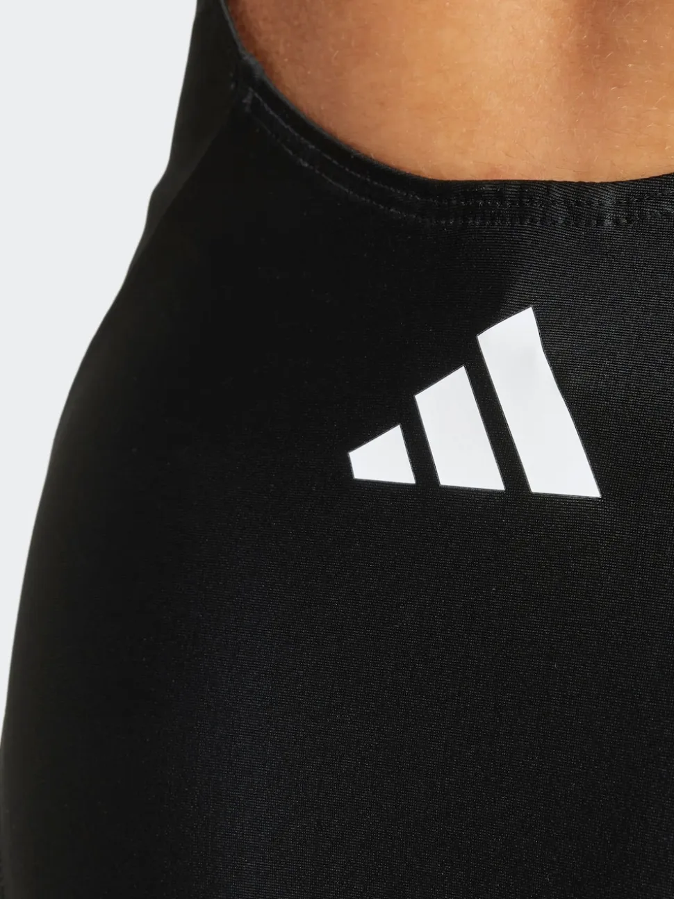 adidas Black 3 Stripe V Back Swimsuit