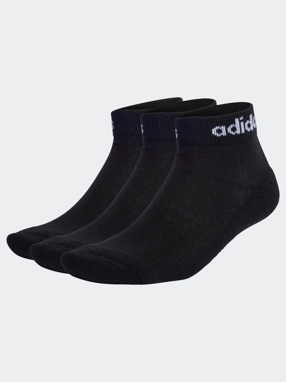 adidas Black Linear Ankle Cushioned Socks 3 Pack
