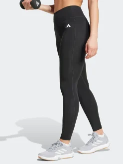 adidas Black Optime Essentials Stash Pocket Full Length Leggings