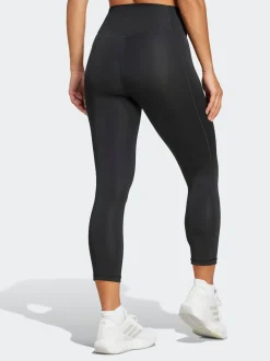 adidas Black Optime Essentials Stash 3/4 Leggings