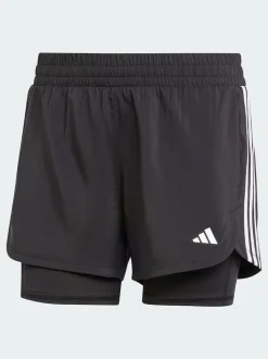 adidas Black Pacer 3-Stripes Training Woven Shorts