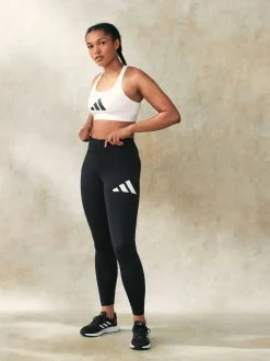 adidas Black Train Essential Full Length Big Logo Leggings