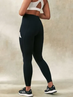 adidas Black Train Essential Full Length Big Logo Leggings