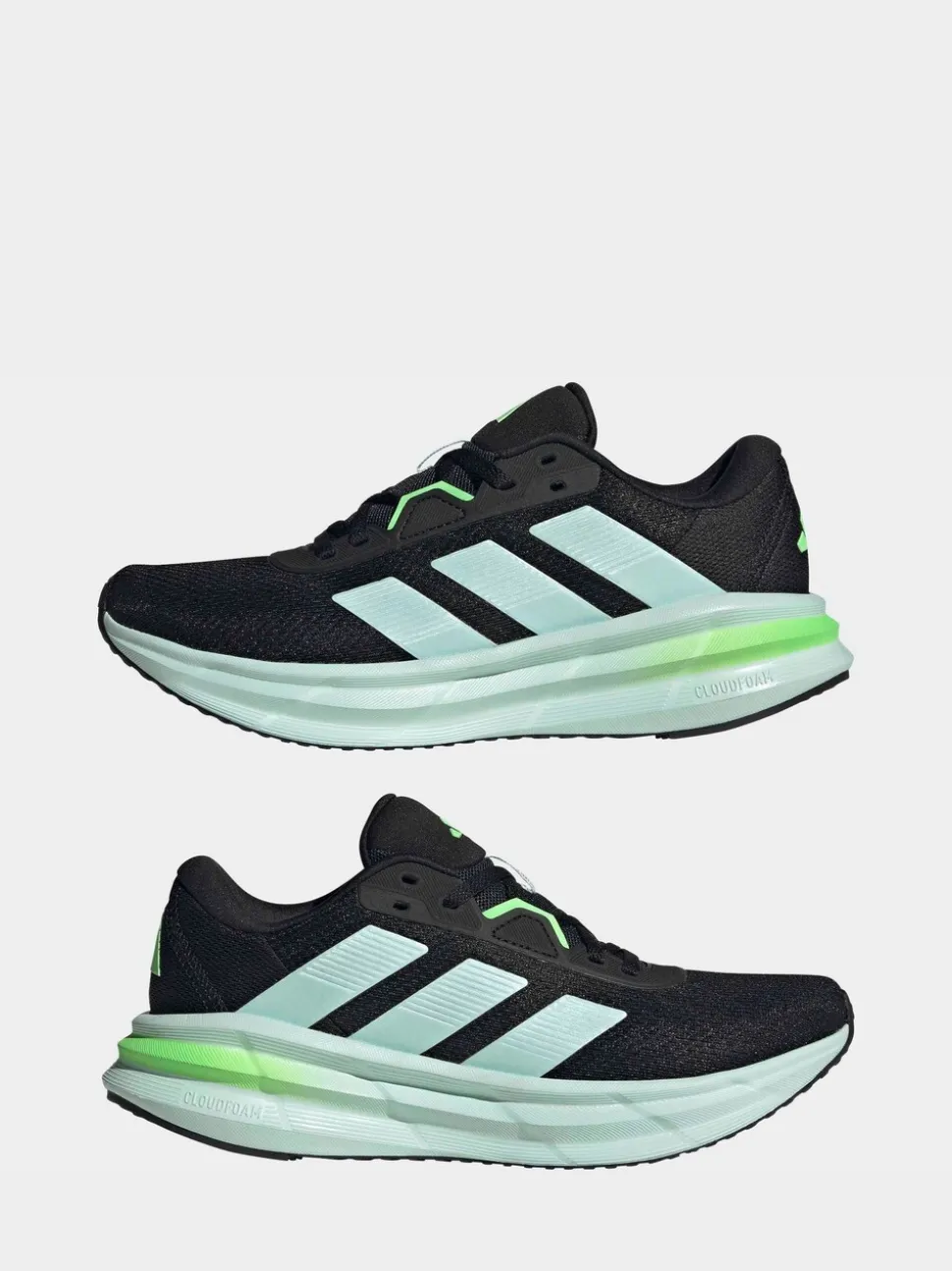 adidas Black/Green Galaxy 7 Trainers