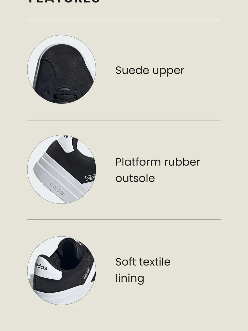 adidas Black/White VL Court Bold Trainers