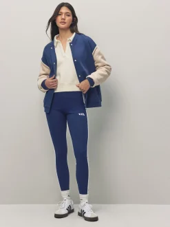 adidas Blue Essentials 3-Stripes Cotton Leggings