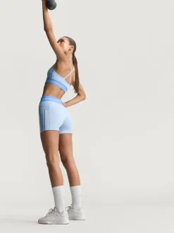 adidas Blue Hyperglam Rib 4 Short Leggings