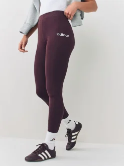adidas Brown Essentials Linear Cotton Leggings