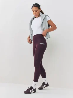 adidas Brown Essentials Linear Cotton Leggings