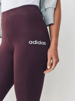adidas Brown Essentials Linear Cotton Leggings
