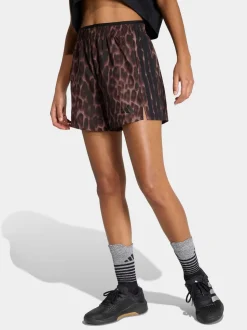 adidas Brown Workout Essentials Leopard Woven Shorts