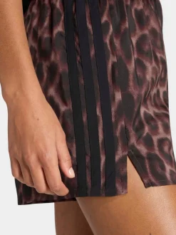 adidas Brown Workout Essentials Leopard Woven Shorts