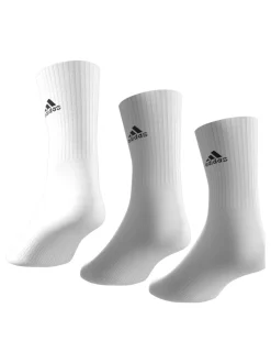 adidas Dove White 3 Pack Cushioned Crew Socks