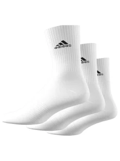 adidas Dove White 3 Pack Cushioned Crew Socks