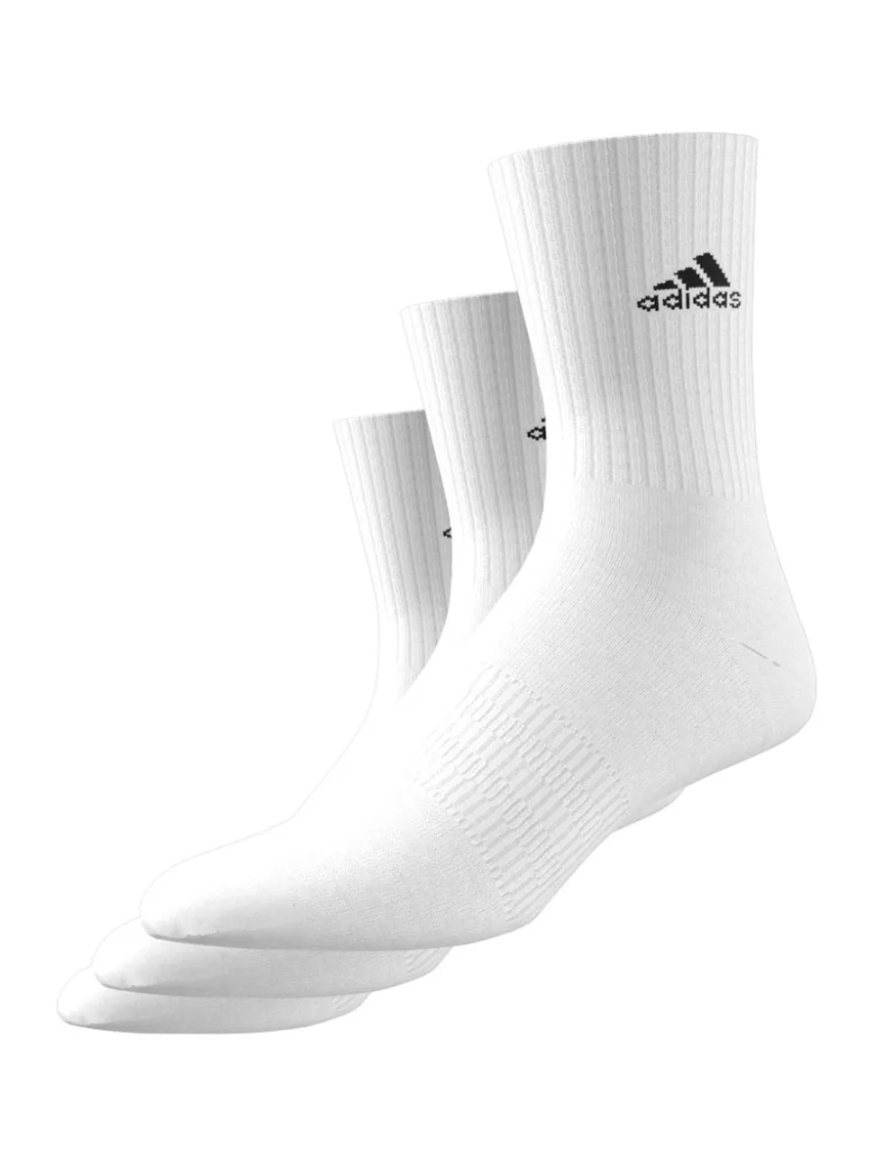 adidas Dove White 3 Pack Cushioned Crew Socks