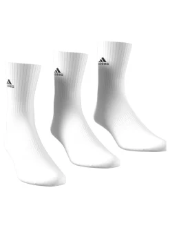 adidas Dove White 3 Pack Cushioned Crew Socks