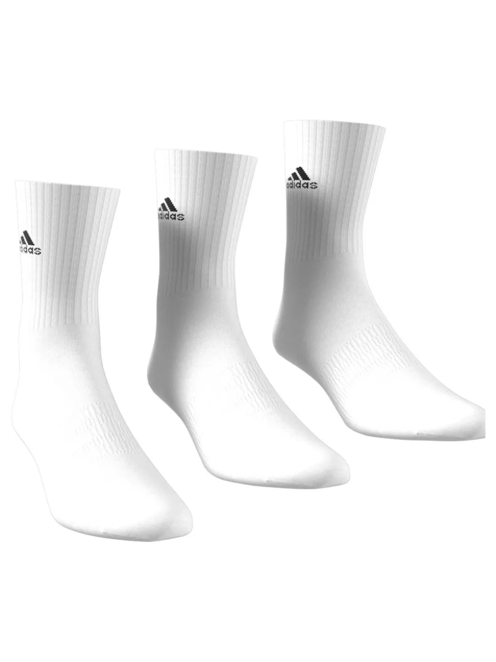 adidas Dove White 3 Pack Cushioned Crew Socks