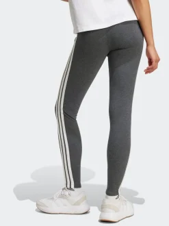 adidas Grey Essentials 3-Stripes Cotton Leggings