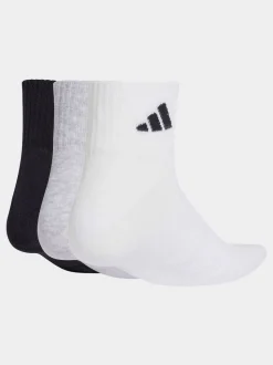 adidas Grey Thin Light Sportswear Ankle Socks 3 Pack