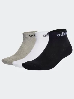 adidas Multi Linear Ankle Cushioned Socks 3 Pack