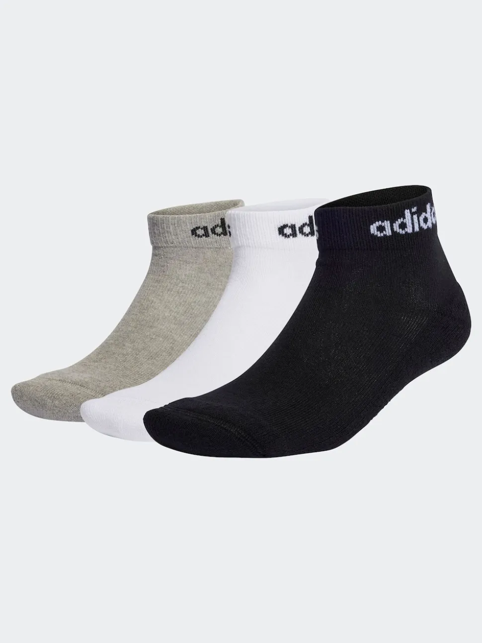 adidas Multi Linear Ankle Cushioned Socks 3 Pack