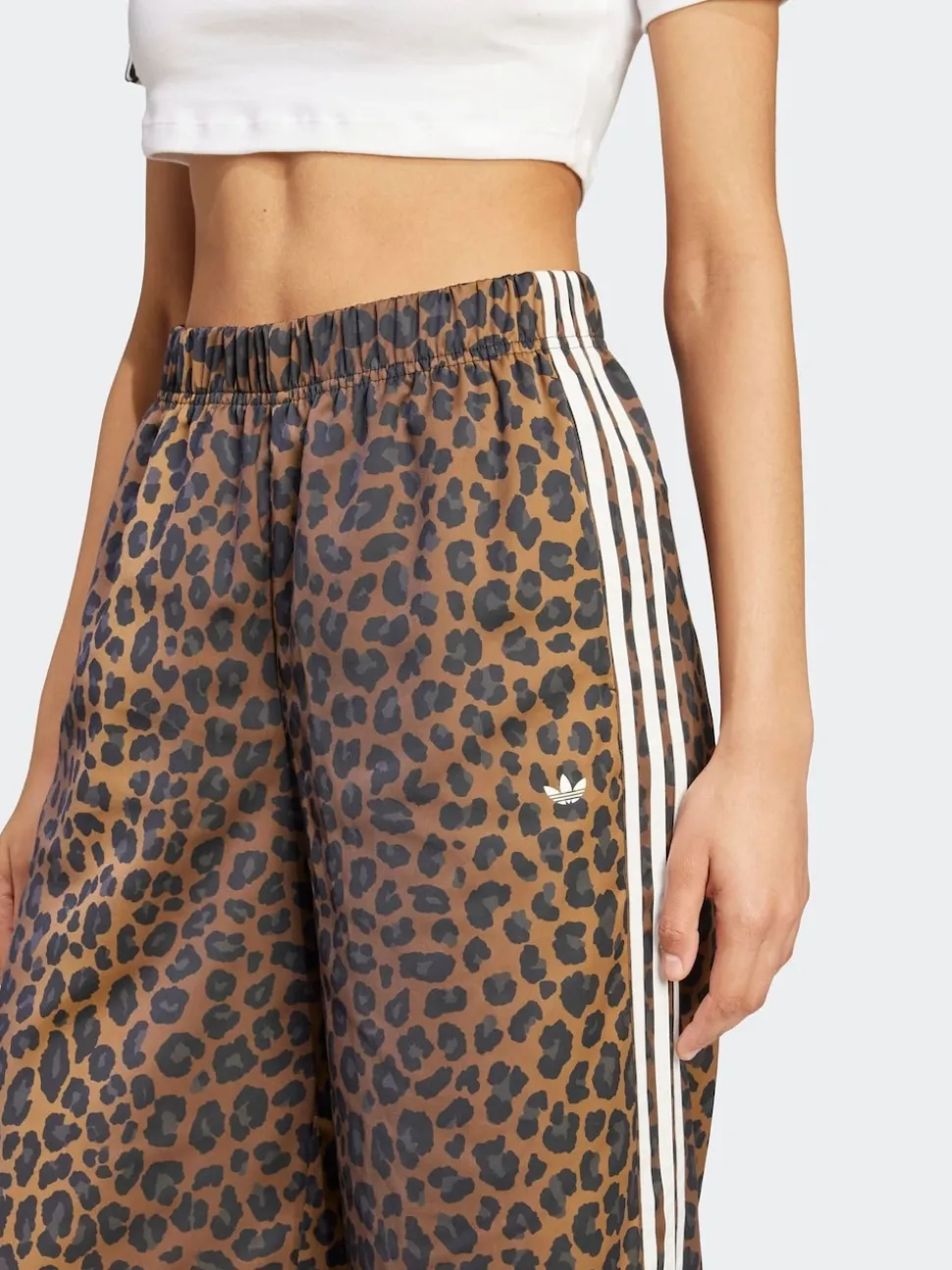 adidas Originals Animal Print Satin Wide Leg Trousers