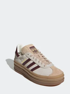 adidas Originals Beige/Red Gazelle Bold W Trainers