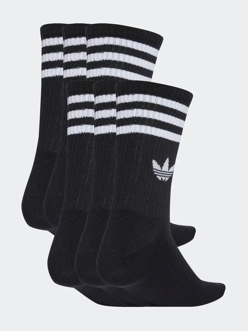 adidas Originals Black 6 Pack Crew Socks 6 Pack