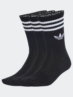 adidas Originals Black Crew 3-Stripes Crew Socks 3 Pairs