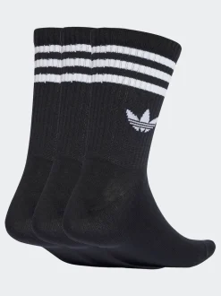 adidas Originals Black Crew 3-Stripes Crew Socks 3 Pairs