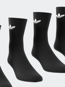 adidas Originals Black Dark Trefoil Crew Socks 6 Pack