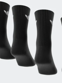adidas Originals Black Dark Trefoil Crew Socks 6 Pack