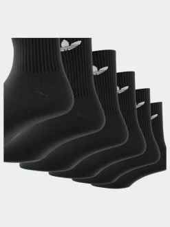 adidas Originals Black Dark Trefoil Crew Socks 6 Pack