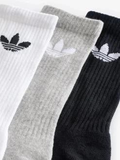 adidas Originals Black Trefoil Crew Socks 6 Pack
