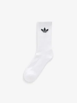 adidas Originals Black Trefoil Crew Socks 6 Pack