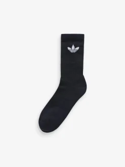 adidas Originals Black Trefoil Crew Socks 6 Pack