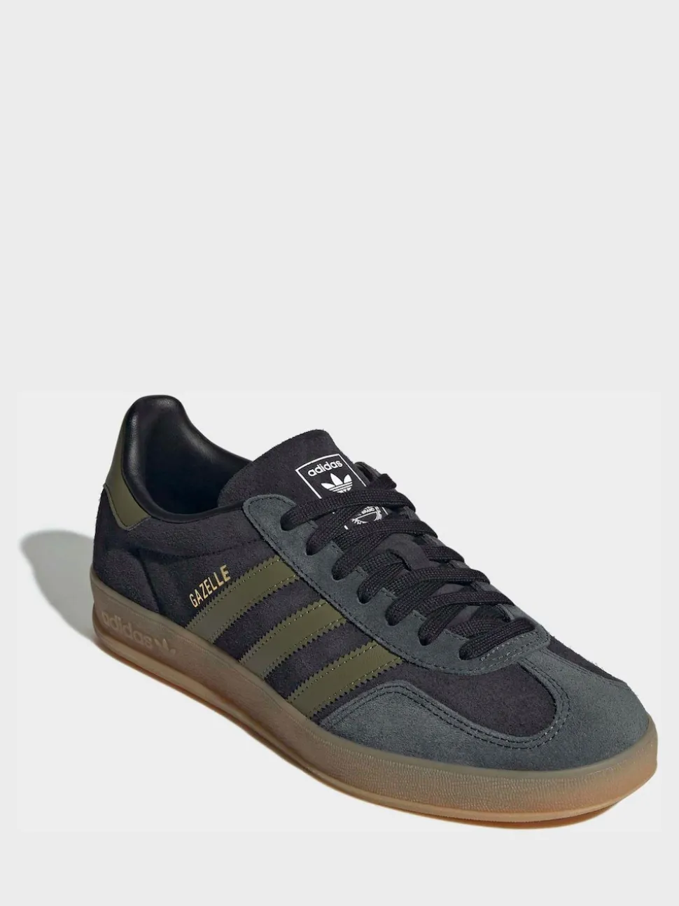 adidas Originals Black/Green Gazelle Indoor Trainers