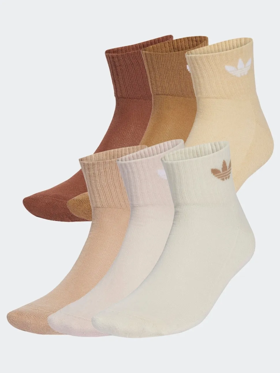 adidas Originals Brown 6 Pack Ankle Socks