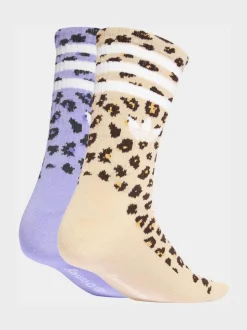 adidas Originals Brown Disney Cheetah Girls Leopard Print Crew Socks 2 Pack