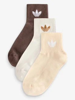 adidas Originals Brown Mid Ankle Socks 3 Pack