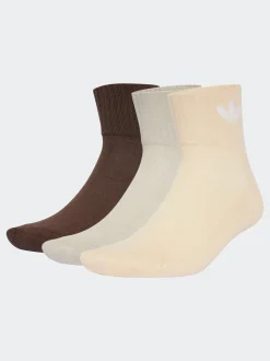 adidas Originals Brown Mid Ankle Socks 3 Pack