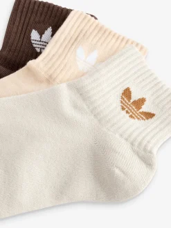 adidas Originals Brown Mid Ankle Socks 3 Pack