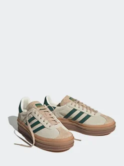adidas Originals Brown/Green Gazelle Bold W Trainers
