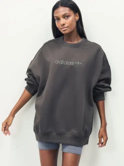 adidas Originals Green Essentials Linear Oversize Crew Sweatshirt