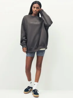 adidas Originals Green Essentials Linear Oversize Crew Sweatshirt