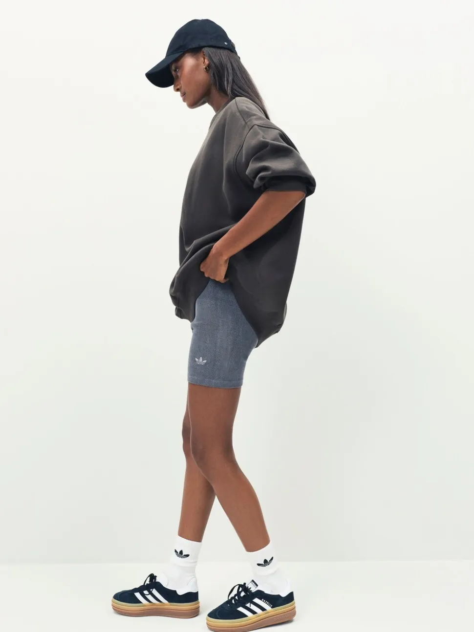 adidas Originals Green Essentials Linear Oversize Crew Sweatshirt
