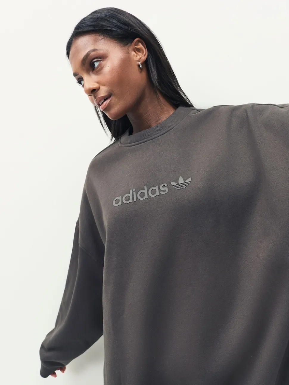 adidas Originals Green Essentials Linear Oversize Crew Sweatshirt
